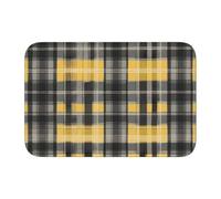 Bordo di blocco tappetino orlo 40x60 WHJSHOP giallo grigio nero stampa plaid antiscivolo fondo modellato a goccia, ideale facile da pulire e resistente allo sbiadimento