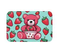Bordo di blocco tappetino orlo 40x60 WHJSHOP Sweet Strawberry Bea stampa antiscivolo fondo modellato a goccia, ideale facile da pulire e resistente allo sbiadimento