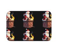 Bordo di blocco tappetino orlo 40x60 YYHWHJDE Babbo Natale nel camino modello antiscivolo fondo modellato a goccia, ideale facile da pulire e resistente allo sbiadimento