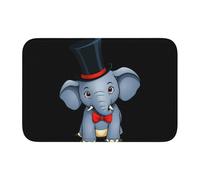 Bordo di blocco tappetino orlo 40x60 YYHWHJDE Elephant indossa un cappello a cilindro Stampe antiscivolo fondo modellato a goccia, ideale facile da pulire e resistente allo sbiadimento