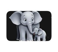 Bordo di blocco tappetino orlo 40x60 YYHWHJDE Elephant Mother and Son stampe antiscivolo fondo modellato a goccia, ideale facile da pulire e resistente allo sbiadimento