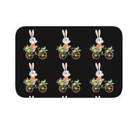Bordo di blocco tappetino orlo 40x60 YYHWHJDE Rabbit on the Flower cart Pattern antiscivolo gocciolamento modellato fondo, ideale facile da pulire e resistente allo sbiadimento