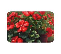 Bordo di blocco tappetino orlo 40x60 YYHWHJDE Red Gerani Stampe antiscivolo Fondo modellato a goccia, ideale facile da pulire e resistente allo sbiadimento