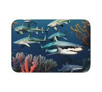 Bordo di blocco tappetino orlo 40x60 YYHWHJDE Sharks Under The Sea stampe antiscivolo fondo modellato a goccia, ideale facile da pulire e resistente allo sbiadimento