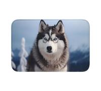 Bordo di blocco tappetino orlo 40x60 YYHWHJDE Siberian Husky modello antiscivolo fondo modellato a goccia, ideale facile da pulire e resistente allo sbiadimento