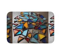 Bordo di blocco tappetino orlo 40x60 YYHWHJDE sparso frammenti colorati stampe antiscivolo fondo modellato a goccia, ideale facile da pulire e resistente allo sbiadimento