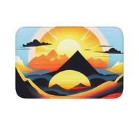 Bordo di blocco tappetino orlo 40x60 YYHWHJDE Sunrise Mountain Pattern antiscivolo fondo modellato a goccia, ideale facile da pulire e resistente allo sbiadimento