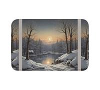 Bordo di blocco tappetino orlo 40x60 YYHWHJDE The Bitter Cold Winter stampe antiscivolo fondo modellato a goccia, ideale facile da pulire e resistente allo sbiadimento