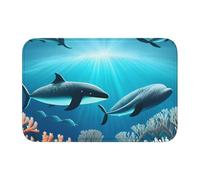 Bordo di blocco tappetino orlo 40x60 YYHWHJDE Whales Under The Sea Pattern antiscivolo gocciolamento modellato fondo, ideale facile da pulire e resistente allo sbiadimento