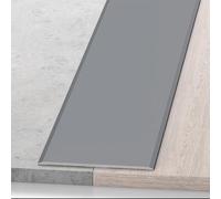Bordo di transizione autoadesivo, piatto e tagliabile, in metallo, per pavimenti in piastrelle e legno, adatto per sedie a rotelle (grigio scuro, 60 mm)