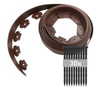 Bordo flessibile da giardino, 10 m x 5 cm, bordo da giardino con 30 picchetti di ancoraggio, bordo giardino esterno in plastica, bordo per prato flessibile, bordo prato prato picchetto idea giardino