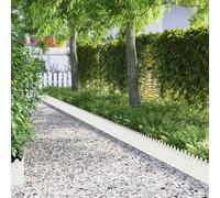 Bordo giardino acciaio bianco 20 pezzi 103 x 22 cm | Metallo robusto, design moderno, facile da installare, separa prato e vicolo