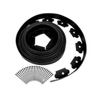 Bordo Giardino Flessibile 10M Fixed Garden Barrier Grass Plastic Landscape Edge Kit with 30 Anchoring Spikes Easy Install(Black)