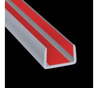 Bordo in gomma, flessibile autoadesivo a forma di U, 25 mm, canale a U per mobili (armadio, cassetto, scrivania, tavolo, piano di lavoro), protezione per bordi per legno, 6 m, grigio