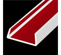 Bordo in gomma, flessibile autoadesivo a forma di U, striscia adesiva per bordi, 38 mm, protezione per bordi a U di grandi dimensioni, a prova di bambino, per legno, compensato, mobili, 6 m, bianco