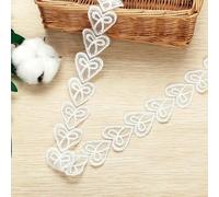 Bordo in pizzo con ricamo a forma di cuore, farfalla, fai da te, bianco, per abbigliamento per bambini, accessorio per abbigliamento, 1 metro/lotto - piccolo cuore da 3,5 cm