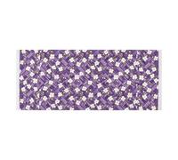 Bordo in pizzo Lavatrice e Asciugatrice Coperture con borsa laterale lavabile Lavatrice Top Protector Mat Flower Candy Viola Bianco per Lavanderia Cucina 130 x 55,9 cm