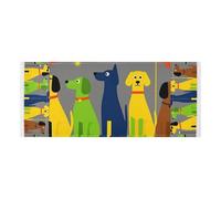 Bordo in pizzo Lavatrice Top Cover con borsa laterale riutilizzabile Lavatrice Top Protector Mat Retro Mid-Century Modern Dogs per Frigorifero Rullo Forno a microonde 51 2x22 pollici