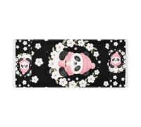 Bordo in pizzo Lavatrice Top Cover con borsa laterale riutilizzabile Lavatrice Top Protector Mat Vetro colorato Panda Art per frigorifero Rullo Forno a microonde 51 2x22 pollici