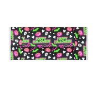 Bordo in pizzo Lavatrice Top Cover con borsa laterale robusta Lavatrice Top Protector Mat Halloween fantasmi Cuore Zucca Neon Verde Rosa per Frigorifero Rullo Forno a microonde 51 2x22 pollici