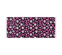 Bordo in pizzo Rondella Asciugatrice Copertura superiore con borsa laterale robusta Lavatrice Top Protector Mat Doodles Skull Print Star Pink Adatto alla maggior parte delle lavatrici o asciugatrici
