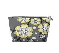 Bordo nevoso del fiore della stella grigia e gialla, Borsa da toilette Borsa per trucco Borsa per cosmetici Borsa da toilette da viaggio portatile