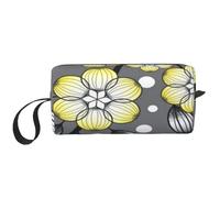 Bordo nevoso del fiore della stella grigia e gialla, Borsa per il trucco Borsa per cosmetici Borsa da toilette da viaggio portatile Borsa per trucco Organizer