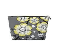 Bordo nevoso del fiore della stella grigia e gialla, Borsa per il trucco Borsa per cosmetici Borsa da toilette da viaggio portatile Borsa da toilette