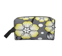 Bordo nevoso del fiore della stella grigia e gialla, Borsa per il trucco Borsa per cosmetici Borsa da viaggio portatile da viaggio Borsa per trucco Organizer