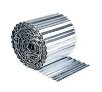 Bordo ondulato da giardino, rotolo ondulato, bordo paesaggistico per prato, aiuola, recinzione da giardino, finitura, finitura argento zincato, 16 cm di altezza, 12 metri di lunghezza