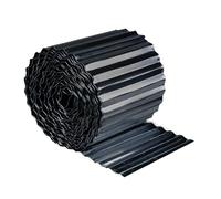 Bordo ondulato da giardino, rotolo ondulato, bordo paesaggistico per prato, aiuole, recinzioni da giardino, finiture, finitura nera verniciata a polvere, altezza 16 cm, lunghezza 6 metri