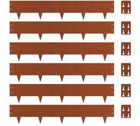 Bordo orizzontale in acciaio Corten, 20,3 cm di altezza x 101,6 cm di lunghezza, confezione da 6 bordi da giardino in metallo resistente, bordo in acciaio pre-arrugginito, bordo pieghevole in metallo
