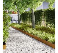 Bordo per aiuole, 30 pezzi, marrone, 100 x 0,05 x 20 cm, resistente alle intemperie, per bordi prato, aiuole, sentieri