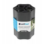 Cellfast Bordo per Aiuole Palisade Palizzata Ondulata Recinzione da Giardino Nero (20cm x9m, Nero)