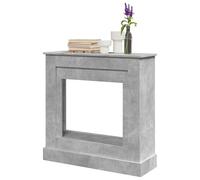 Bordo per camino, grigio cemento, 90 x 30 x 90 cm, in legno - Protegge le pareti dal calore, design moderno per camini e stufe a legna, facile da montare