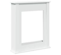 Bordo per camino, in legno bianco, 75 x 20 x 87,5 cm, protegge la parete e il pavimento dal calore, elegante accessorio per camini e stufe a legna, facile da montare, durevole