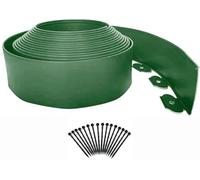 Bordo per prato 5 m con 15 picchetti, strisce flessibili in plastica per bordure da giardino per erba, aiuole, vialetti, ghiaia, nastro isolante alto 5 cm