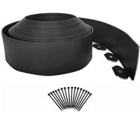 Bordo per prato 5 m con 15 picchetti, strisce flessibili in plastica per bordure da giardino per erba, aiuole, vialetti, ghiaia, nastro isolante alto 5 cm