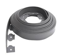 Bordo per prato grigio, 5 cm x 10 m, limitatore da giardino in plastica resistente, facile da montare per aiuole, sentieri e prati, chiusura resistente alle intemperie