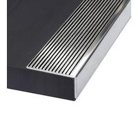 Bordo per scale in acciaio inox, protezione antiscivolo per gradini in cemento e piastrelle, striscia di transizione regolabile a forma di L, durevole e sicuro per uso domestico