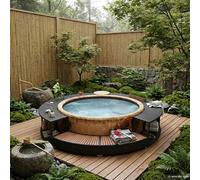 vidaXL Bordo per Vasca da Spa in Polyrattan Nero