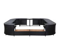 Bordo per Vasca da Spa Quadrato Nero 268x268x55 cm Polyrattan