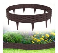 Bordo prato in plastica 5m 10m bordatura aiuola recinzione da giardino bordure aiuola aspetto rattan cordoli palizzate bordura decorativa da giardino aiuola palizzata da giardino, antracite, marrone,