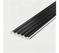 Bordo Scala in Alluminio, Impermeabile, Resistente All'usura | Battitacco Scala Rinforzato, Facile da Pulire, 2 Modi di Installazione, Legno Piastrelle Cemento(Black,49.5mm/1.9in)