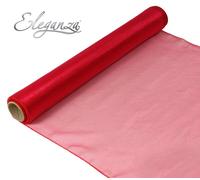 Bordo Tessuto Organza Rotolo 9M X 40CM Tavola di Nozze Runner Sedia Cover Fascia