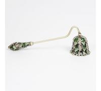 bordorsse Spegnitoio per candela in stile vintage, motivo floreale, smaltato viola e verde con accenti di cristallo, metallo decorativo (verde)