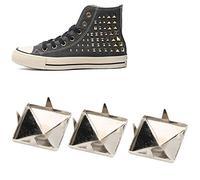 BORDSTRACT 100 pz Piramide Rivetto, Decorazione Rivetto Punk Rivetto 4 Artiglio Metallo Borchie per Bracciali Abbigliamento Scarpe Borsa(10mm-Argento)