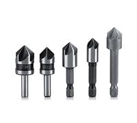 BORDSTRACT 5pz Punte per Svasatore, Svasatura Conica in HSS con Codolo Esagonale Punta Svasatore Legno Punte Svasatori per Legno Metallo