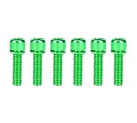 BORDSTRACT Bulloni dello Stelo della Bicicletta da 6 Pezzi, Viti di Fissaggio in Acciaio Magnetico M5*23 con Rondelle per Pinza Freno per Mountain Bike Biciclette MTB(Verde)