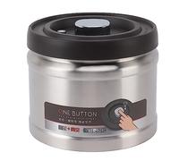 BORDSTRACT Contenitore Per Caffè Sottovuoto, 750ML Contenitore Per Alimenti Ermetico a Pressa in Acciaio Inossidabile 304 Per Chicchi di Caffè(Colore naturale in acciaio inossidabile da 1600 ml)